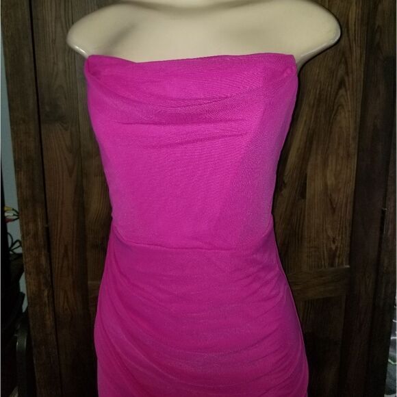 XinFSh Women's Strapless Bodycon Ruched Vintage Open Back Boned Corset Dress med - Picture 6 of 16